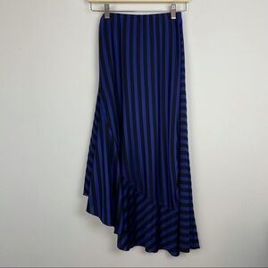 Zara Trafaluc Black Blue Asymetrical Ruffled Skirt Size Small.